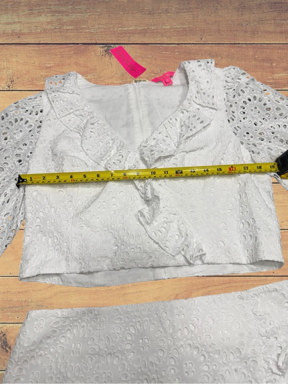 Lilly Pulitzer Roca Premium Resort White Eyelet 2-Piece Skirt Set Size 16 NWT - Picture 6 of 14